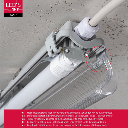 LED's Light LED TL armatuur met lamp 120 cm - Koud wit licht 6500 K - Waterdicht - Complete set