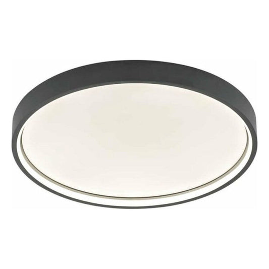 Slim LED Plafonniere 45 cm - Plafondlamp dimbaar zonder dimmer - Warm wit licht - Antraciet