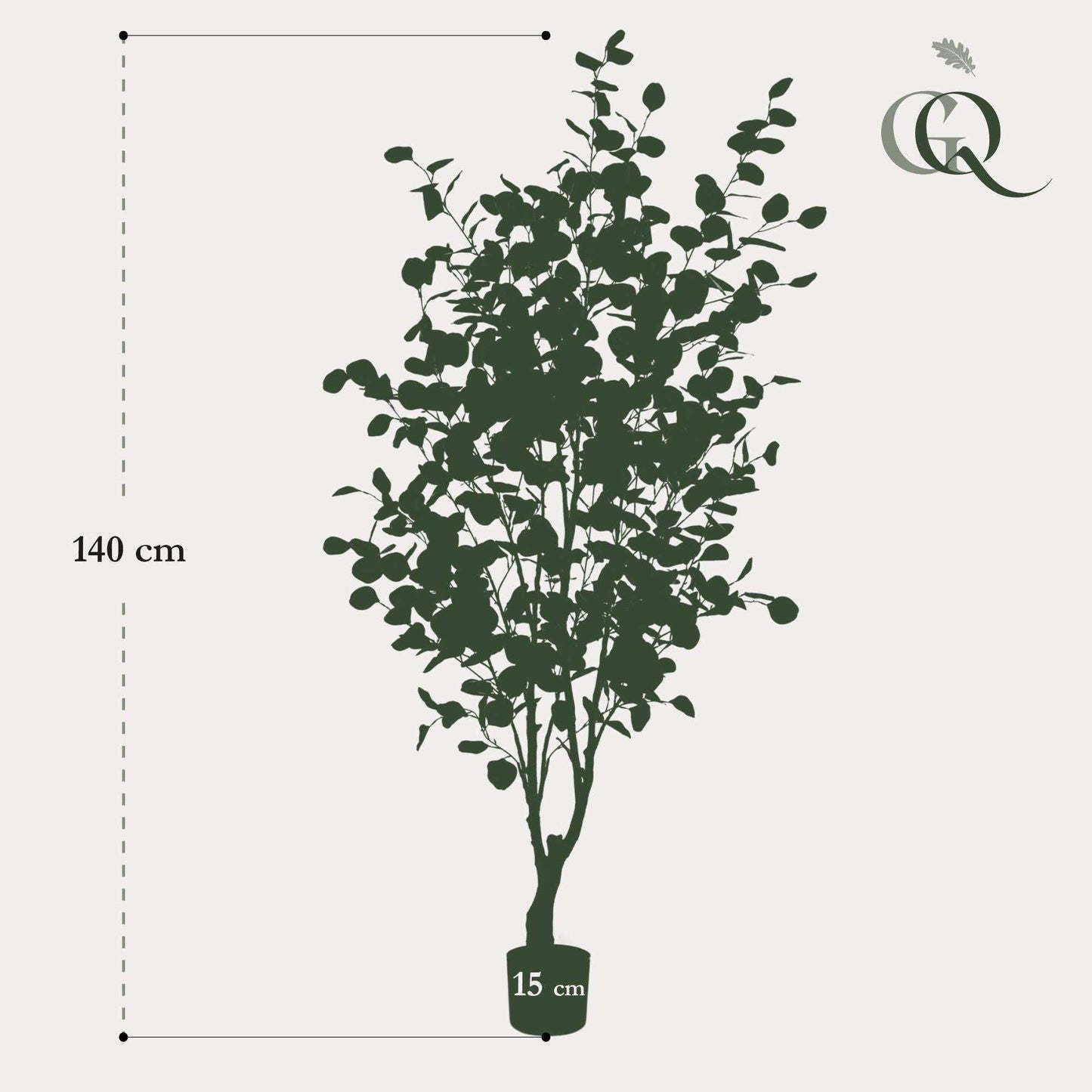Kunstplant - Eucalyptus - Blauwe Gomboom  - 140cm