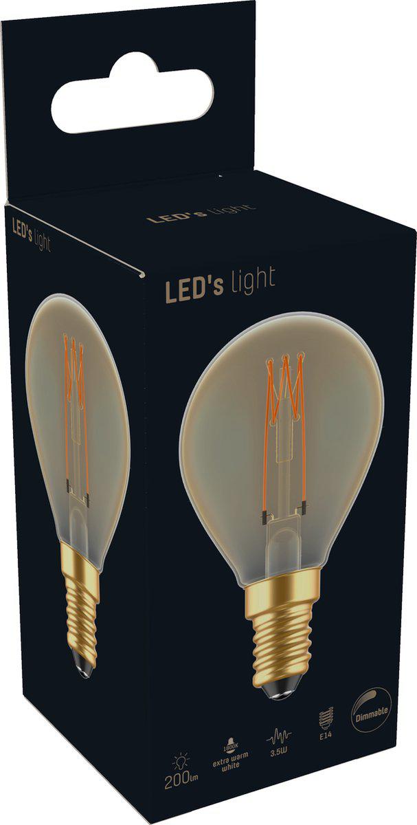 LED Lamp goud E14 - Gloeilamp design - Dimbaar extra warm wit - 1800K